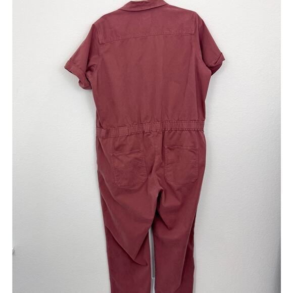 BP. + Wildfang Womens The Essential Short Sleeve Coverall Jumpsuit Size L Brown - Picture 6 of 10